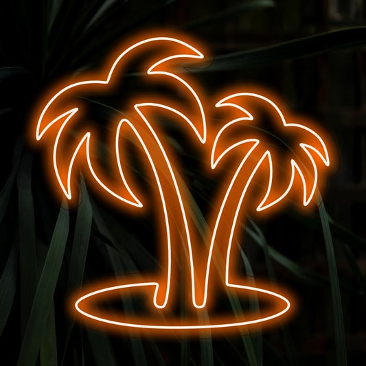 "Palm Trees Neon Sign" transforms your space into a tropical oasis with a mesmerizing neon display of swaying palm trees. Ideal for creating a beach-inspired atmosphere with captivating night lighting.