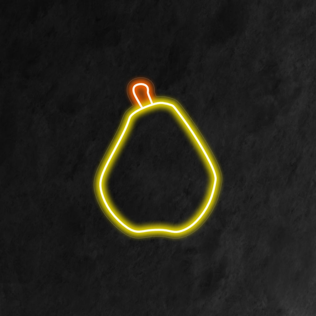 "Pear Neon Sign" is a fruity and refreshing addition to your interior. A neon light that highlights the simplicity and beauty of a ripe pear.