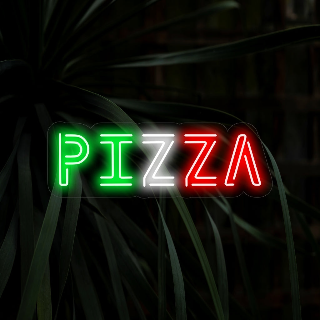 "Pizza Neon Sign" è un'aggiunta appetitosa e iconica per pizzerie e amanti della pizza. Illuminati con il fascino saporito della pizza appena sfornata!