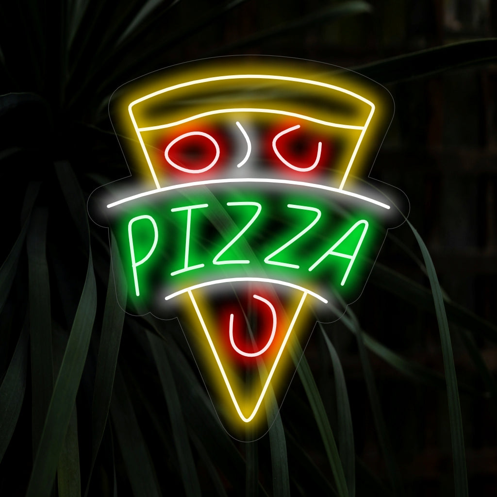 "Pizza Neon Sign" is a mouthwatering and iconic addition, perfect for spaces that savor the deliciousness of pizza. Illuminate with the timeless appeal of a pizza slice!