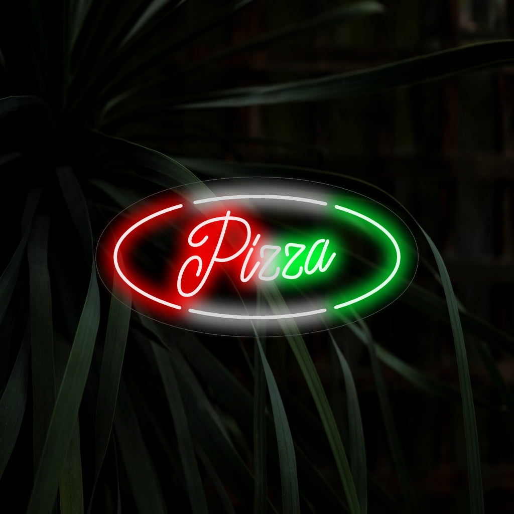 L'enseigne néon « Pizza » est un ajout savoureux et emblématique, parfait pour les espaces qui apprécient la délicieuse pizza. Illuminez-la du parfum appétissant de ce classique incontournable !