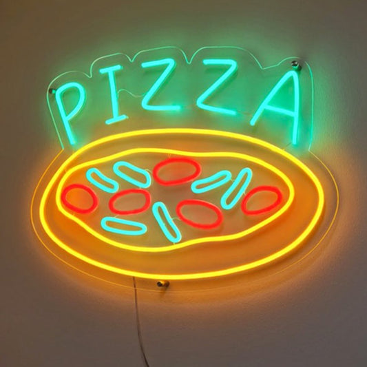 "Pizza Neon Sign" is a delicious and iconic addition for pizzerias and pizza lovers. Illuminate with the aroma of freshly baked goodness!