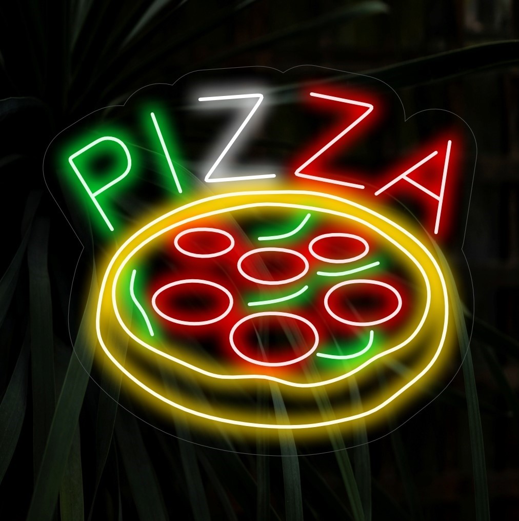 Slice Into Fun: el letrero de neón para pizza de Art Neon: brillo ...