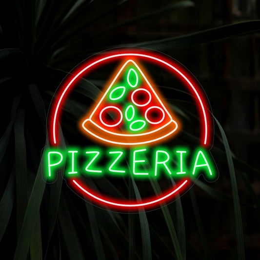  "Pizzeria Neon Sign" is an inviting addition for pizza lovers. Illuminate with the warmth of Italian hospitality!