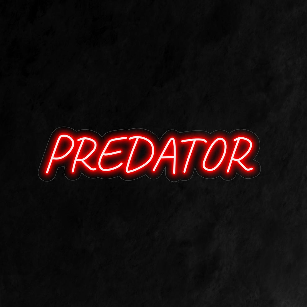 Predator Sign Triangle Predator Text Neon Sign | Intense LED Wall Art | The Art Neon