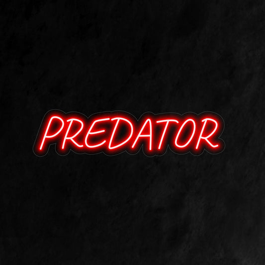 "Predator Neon Sign" is a fierce and intense addition, perfect for spaces that embrace a bold and powerful atmosphere. Illuminate with the strength and energy of a predator!