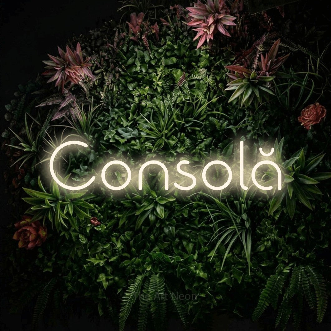 LED neon sign reading “Consolă”, arranged in a single line.