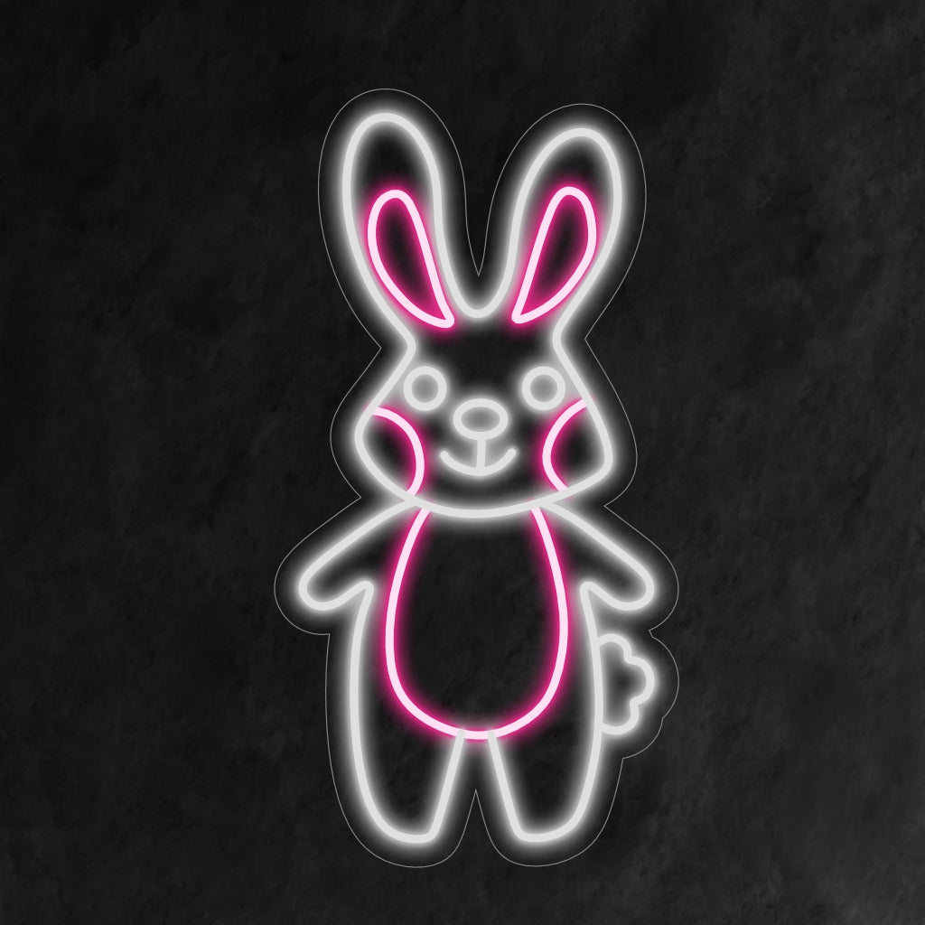 Line Rabit Neon Rabbit Neon Sign | Whimsical LED Wall Art | The Art Neon