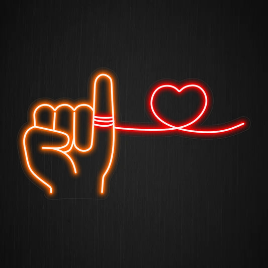 "Red Thread of Fate on Little Finger Neon Sign" symbolizes destiny with an iconic red thread, adding a romantic and meaningful element to your space."