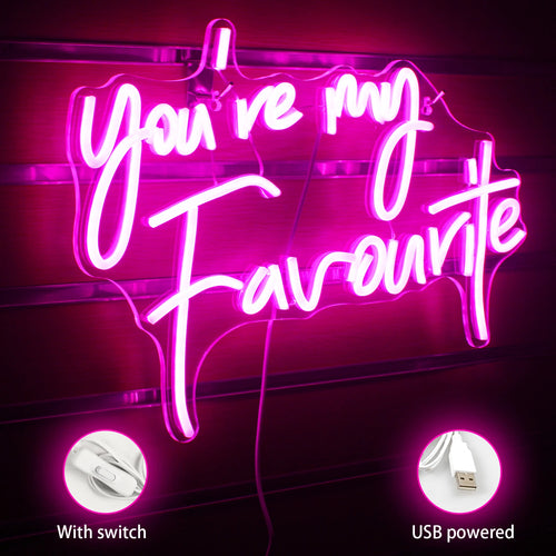 You're My Favourite 5V USB LED Neon Sign - Budget Friendly