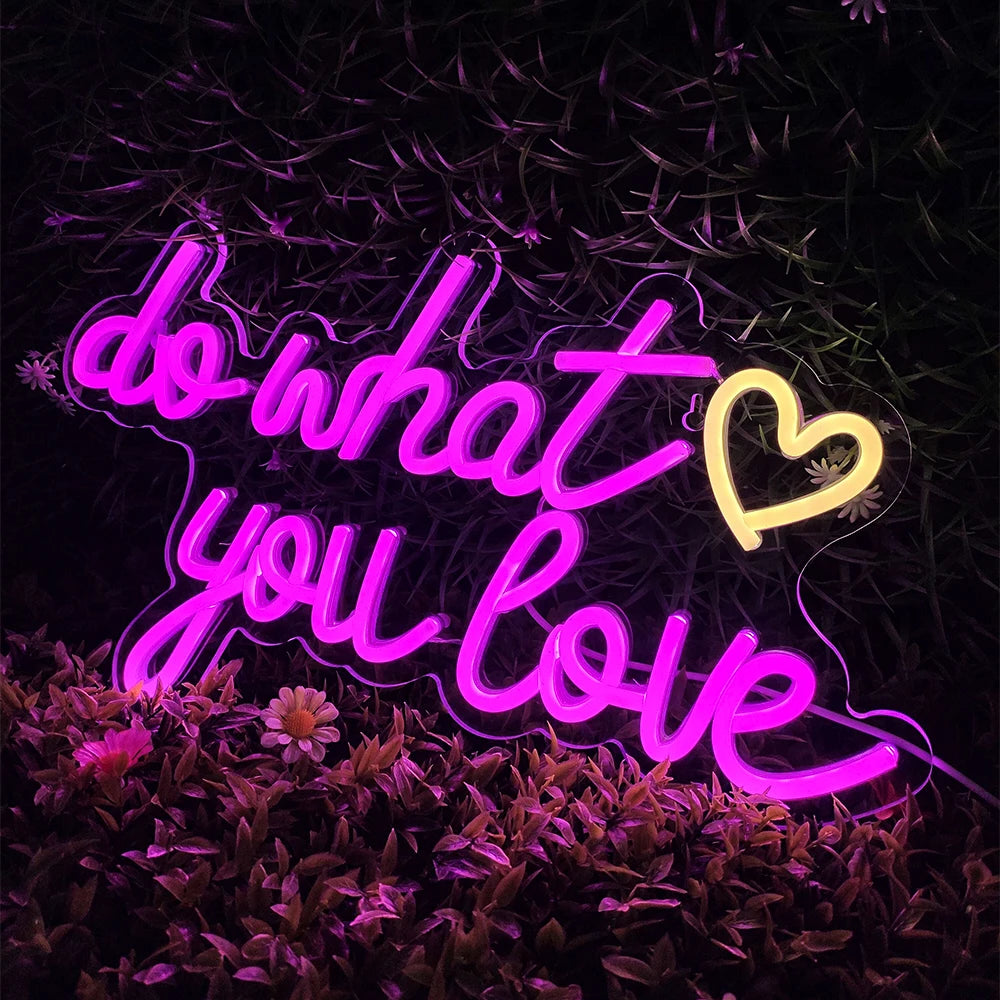 Do What You Love 5V Mini USB LED Neon Sign - Budget Friendly