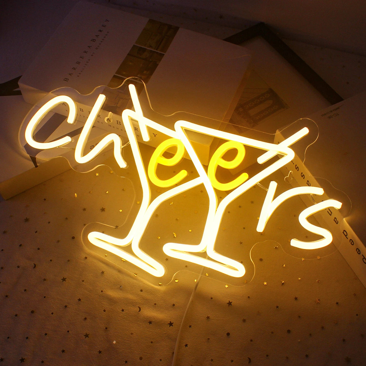 Cheers – Verres à cocktail qui trinquent – néon LED (5 V USB)