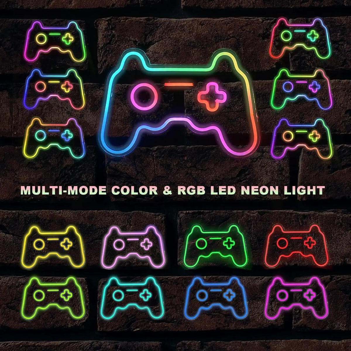 Gamingmotiv – LED-neonskilt (5 V USB)