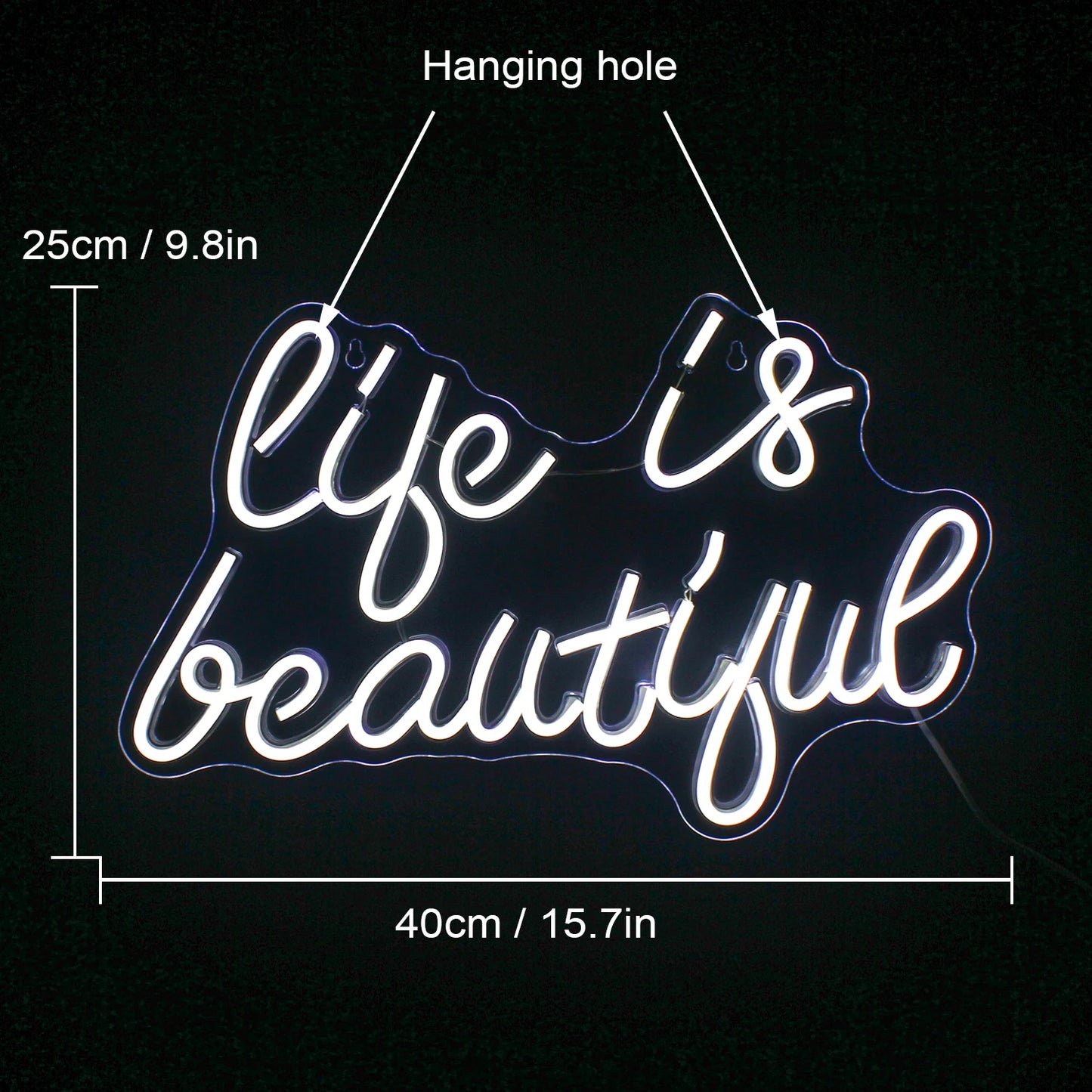 Life is Beautiful 5V Mini USB LED Neon Sign - Budget Friendly