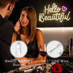 Hello Beautiful – Cœur – enseigne néon LED (5 V USB)