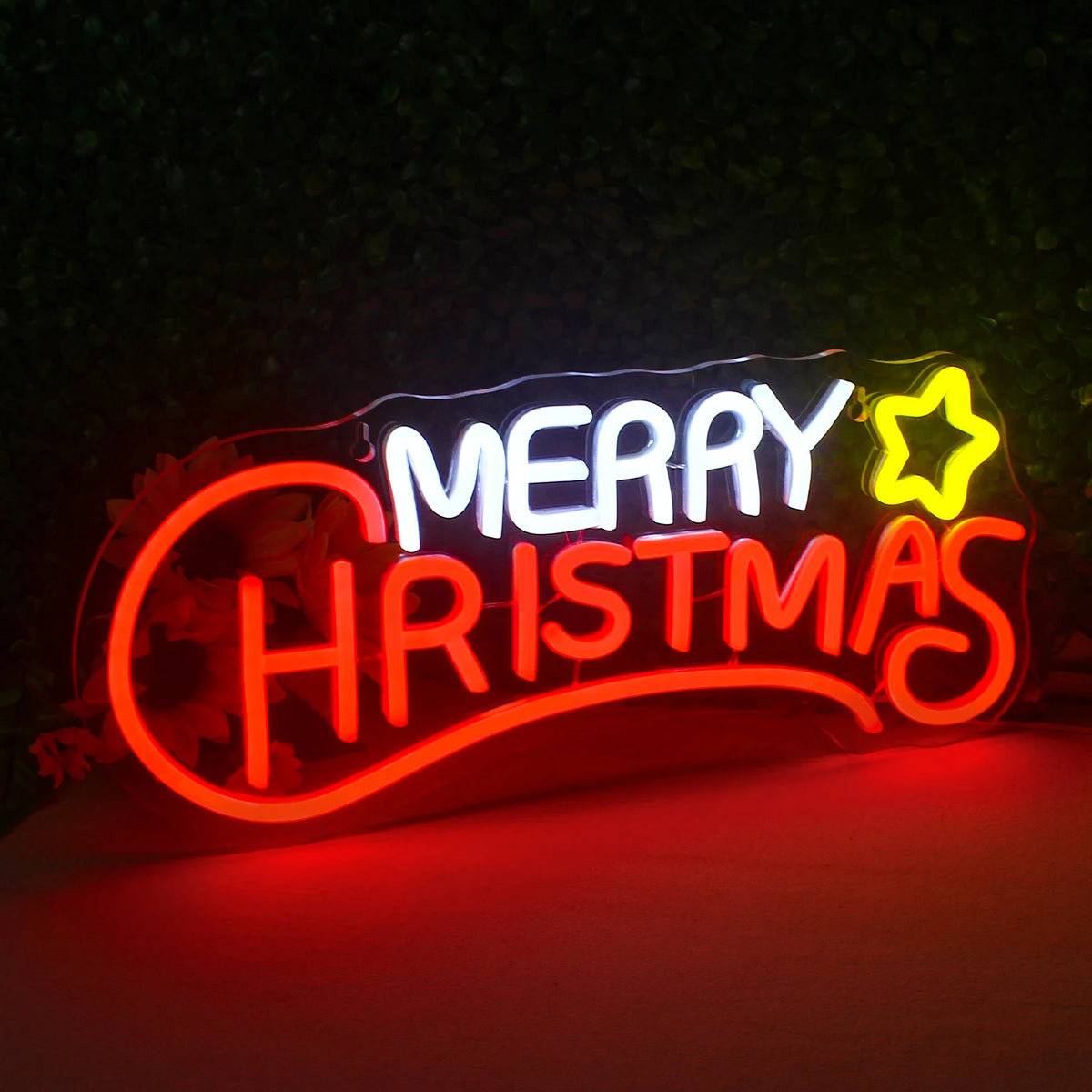 Merry Christmas – Stea – semn luminos neon LED (5 V USB)