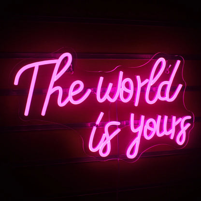 The World Is Yours 5V Mini USB  LED Neon Sign - Budget Friendly