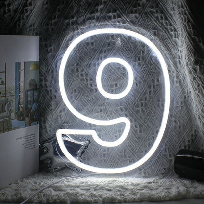 Birthday 0-9 Digital Number 5V Mini USB LED Neon Sign - Budget Friendly