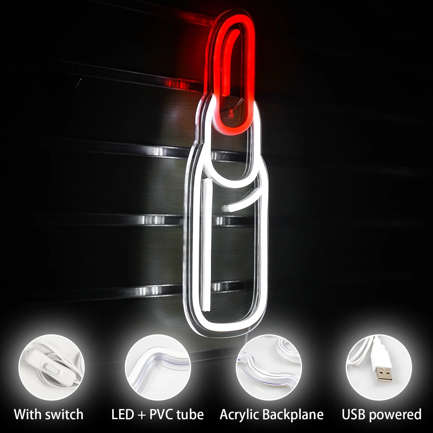 Lipstick 5V Mini USB LED Neon Sign - Budget Friendly