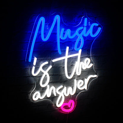 Music is the answer 5V Mini USB LED Neon Sign - Budget Friendly