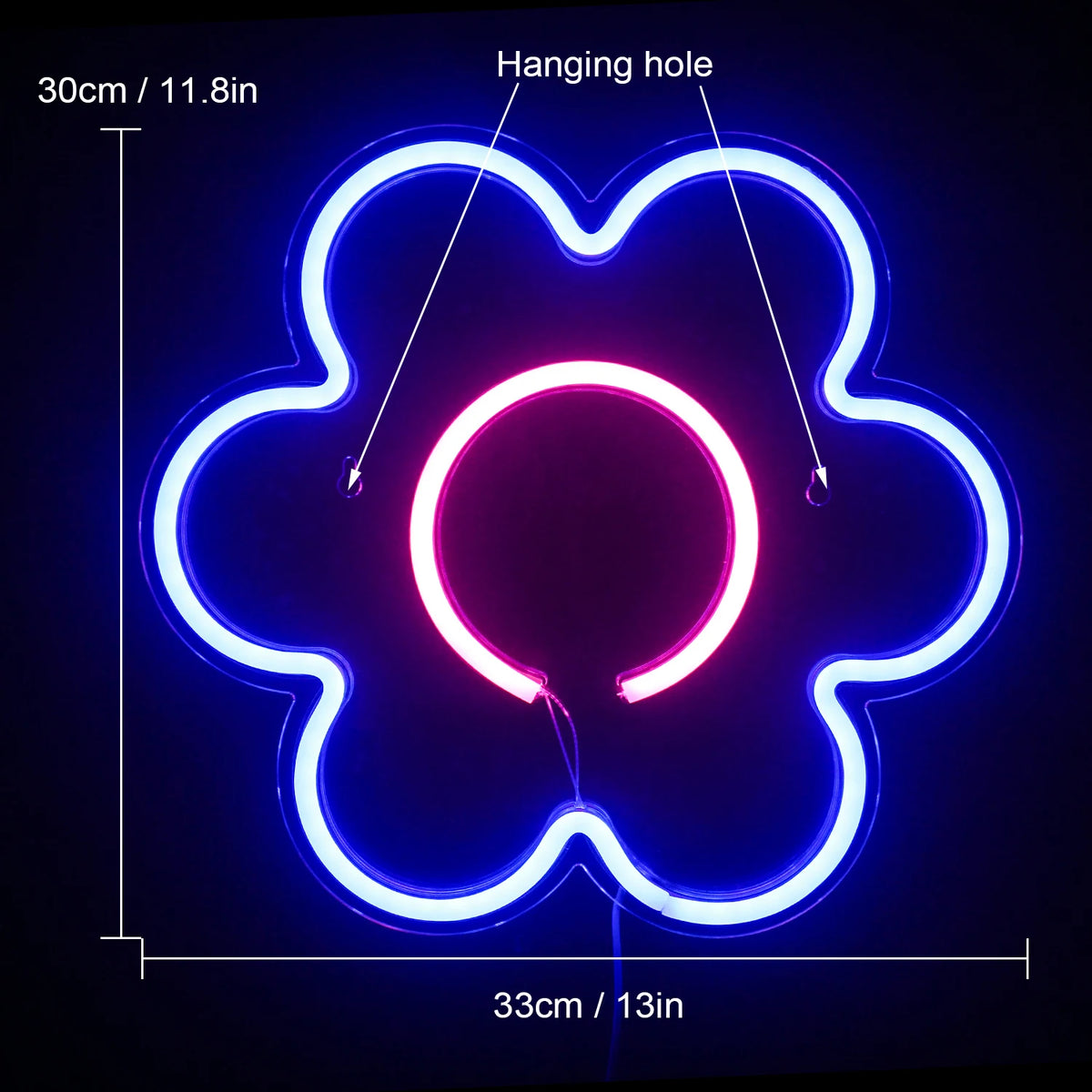 Fleur – néon mural LED (5 V USB)