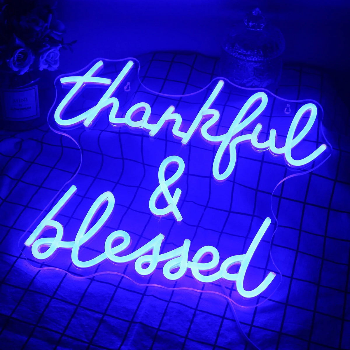 Thankful & Blessed – scritta al neon LED (5 V USB)