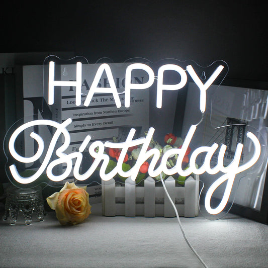 Happy Birthday 5V Mini USB LED Neon Sign - Budget Friendly