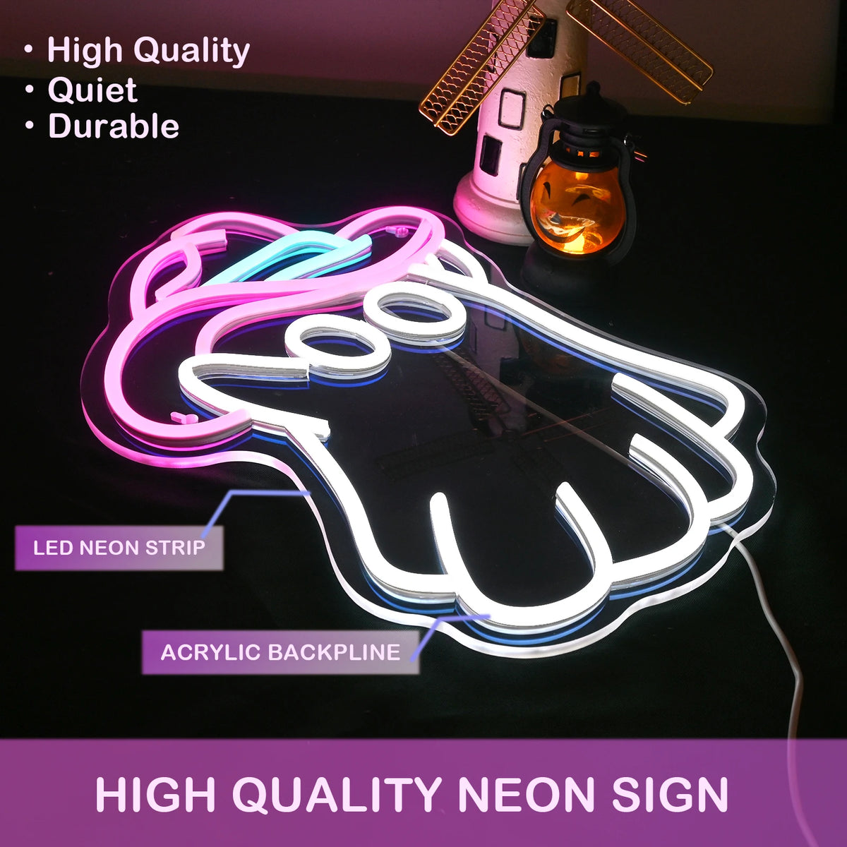 Kovbojský klobouk Ghost 5V Mini USB LED neonový nápis – cenově dostupný