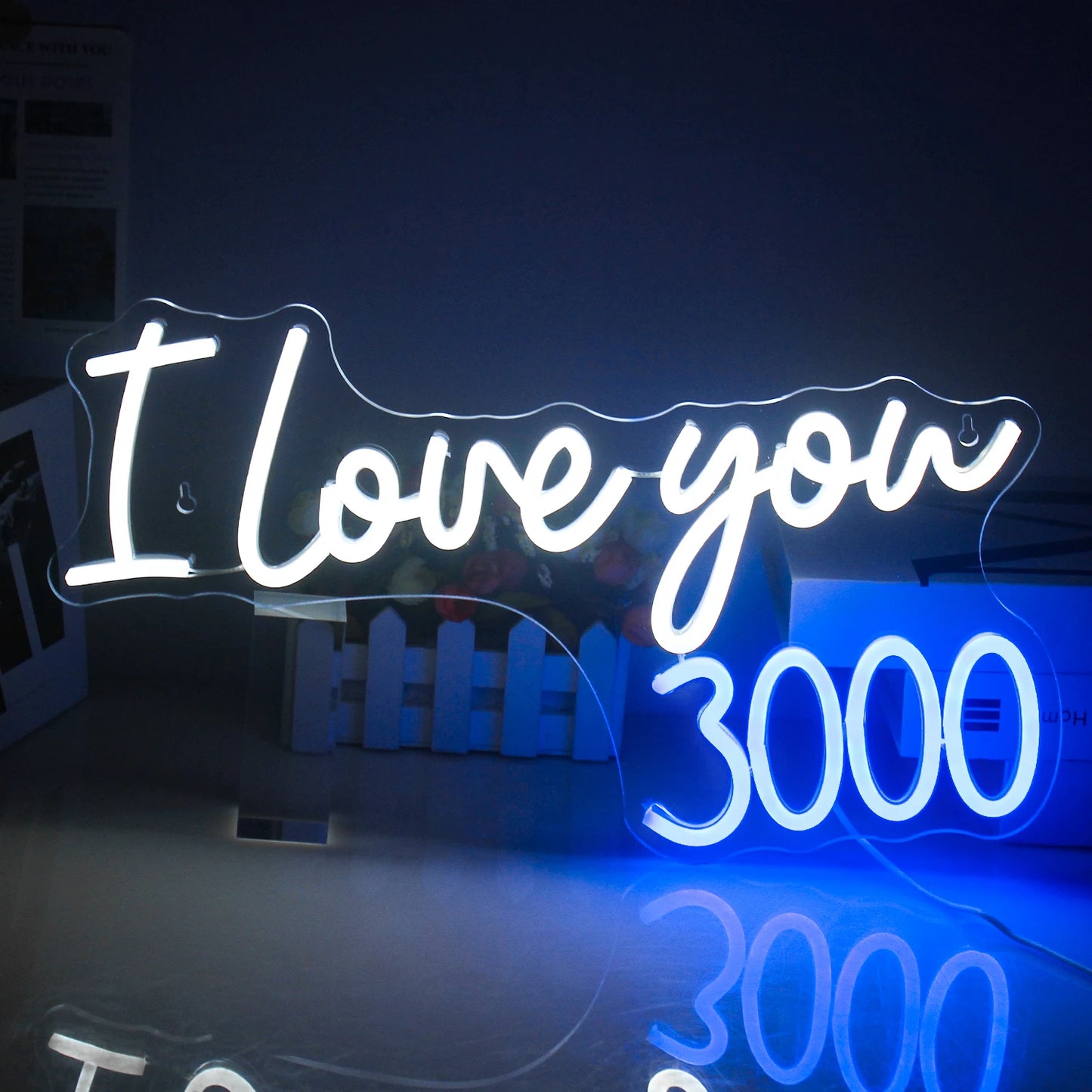 I Love You 3000 Times 5V Mini USB LED Neon Sign - Budget Friendly