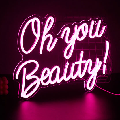 Oh You Beauty 5V Mini USB LED Neon Sign - Budget Friendly