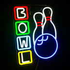 BOWL – Кегли и топка за боулинг – светеща реклама от LED неон (5 V USB)