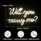 Will You Marry Me Wedding Proposal Decoration Party – LED-Neonschild (5 V USB)