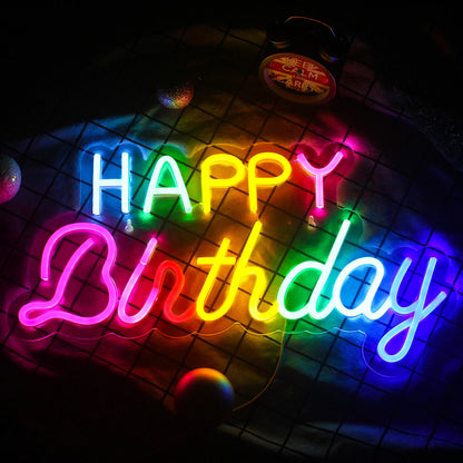 Happy Birthday 5V Mini USB LED Neon Sign - Budget Friendly