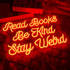 Read Books Be Kind Stay Weird – néon LED (5 V USB)