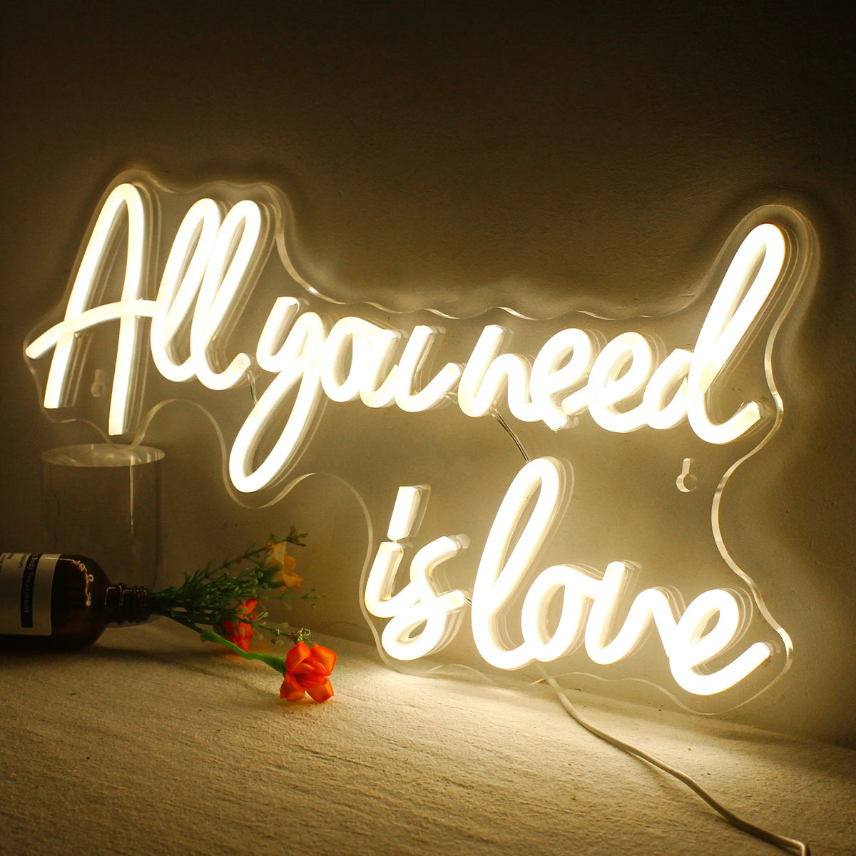 Textes de mariage prédéfinis – néon LED (5 V USB)