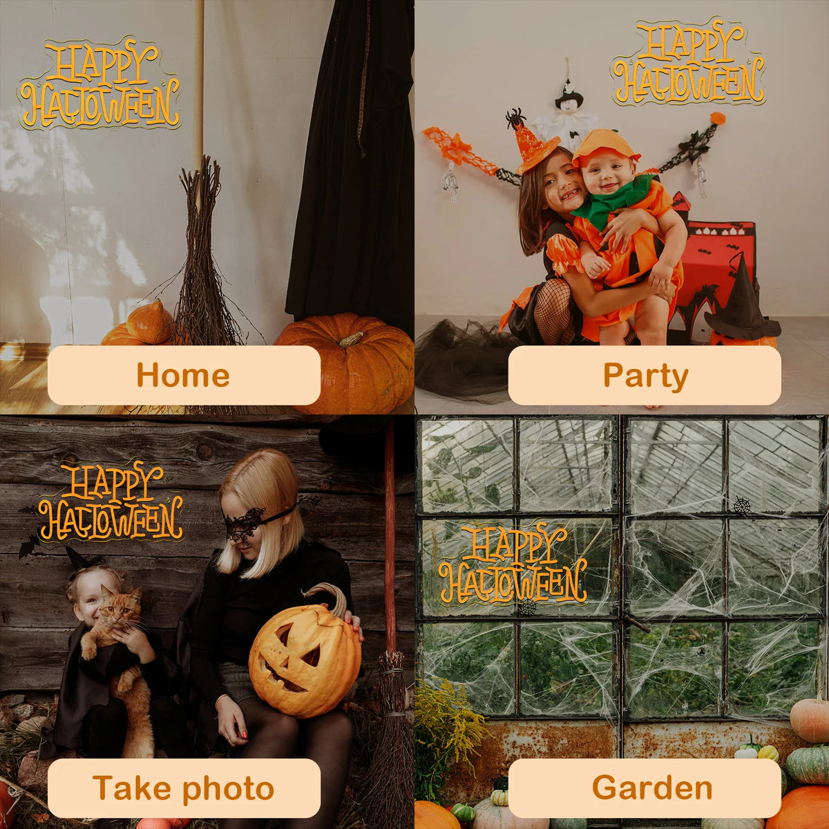 Semn luminos LED USB 5V "Happy Halloween" - Accesibil pentru orice buget