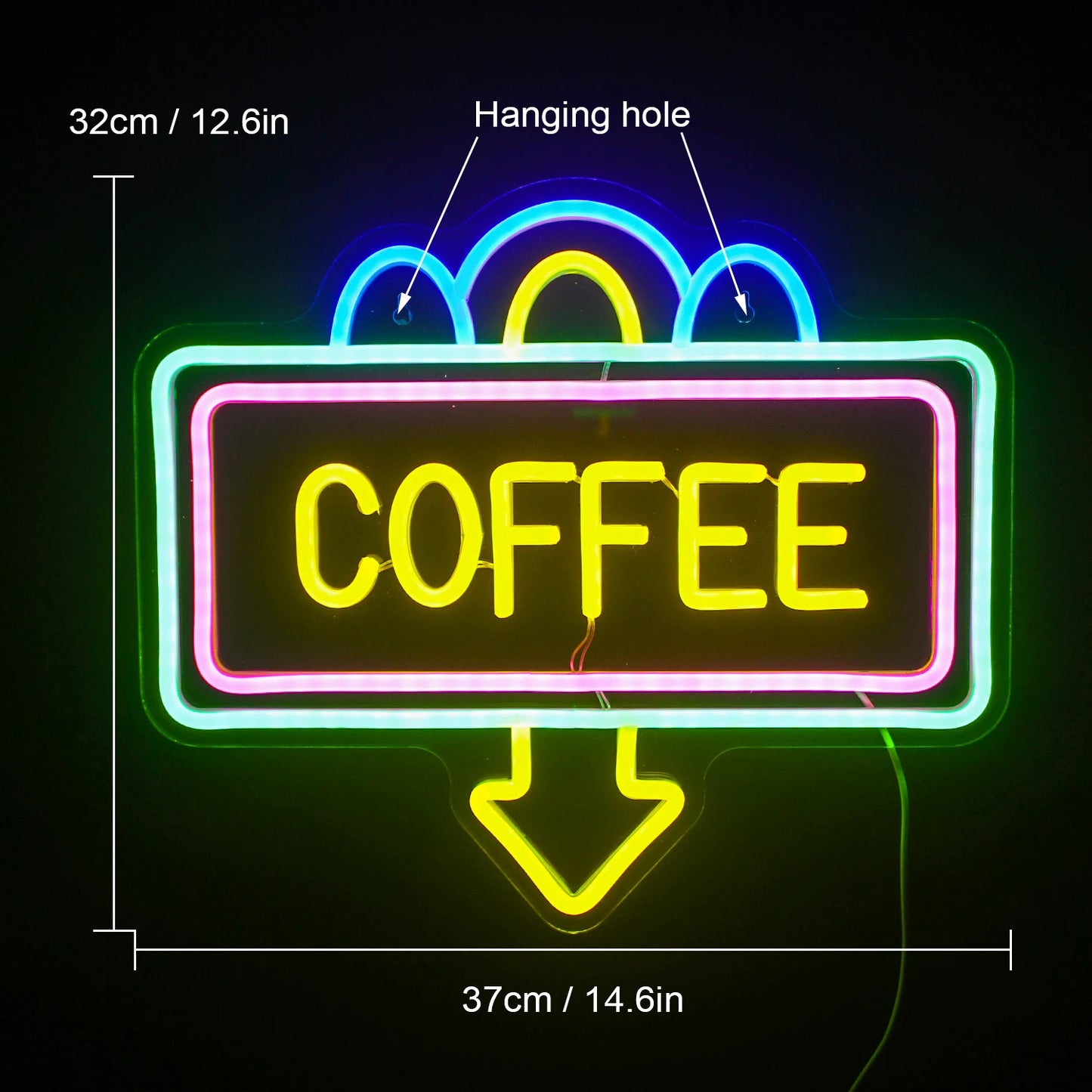 Coffee 5V Mini USB LED Neon Sign - Budget Friendly