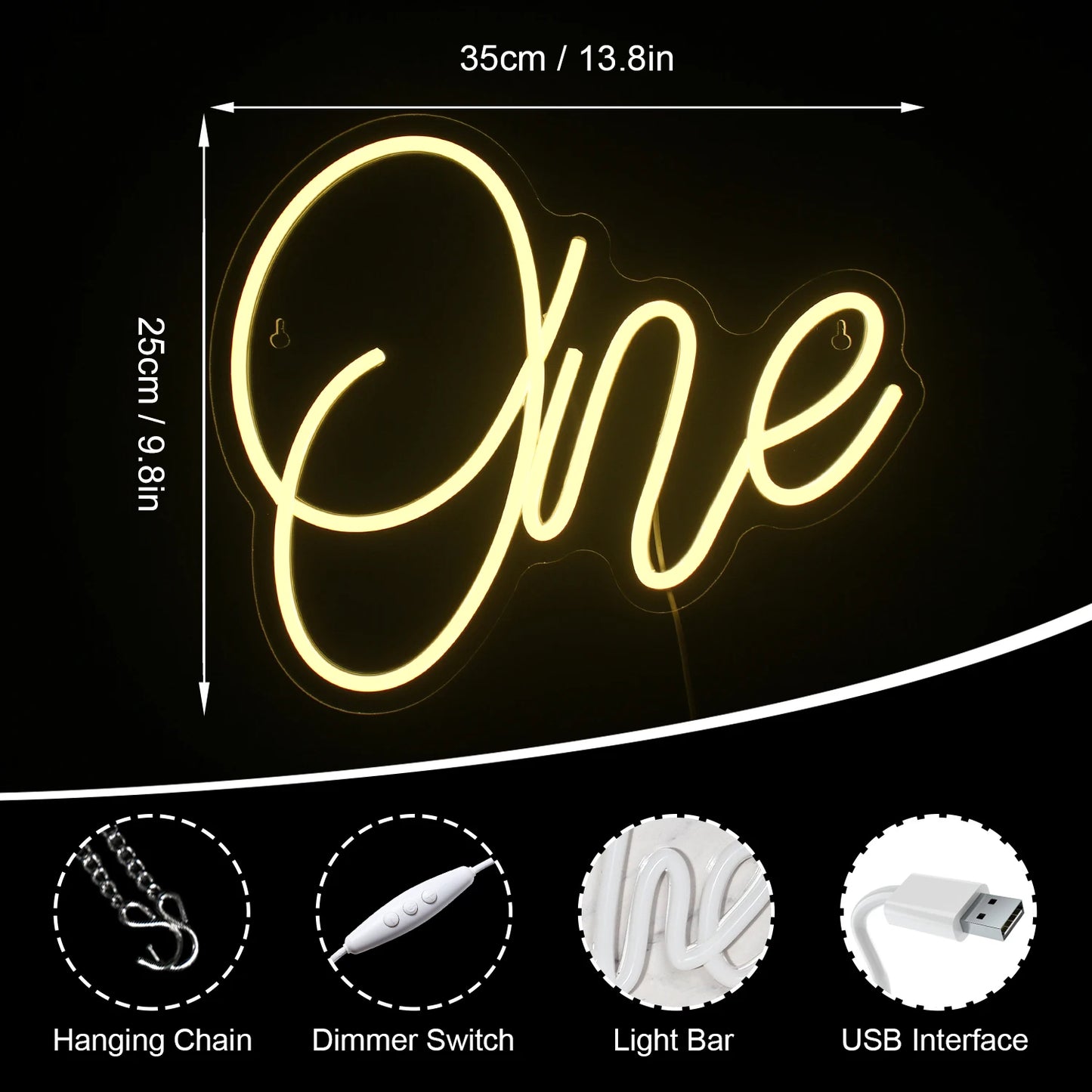 One 5V Mini USB LED Neon Sign - Budget Friendly