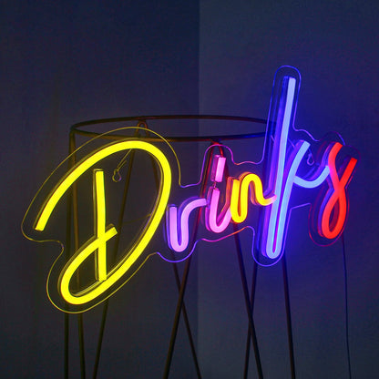 Colorful Drinks 5V Mini USB LED Neon Sign - Budget Friendly