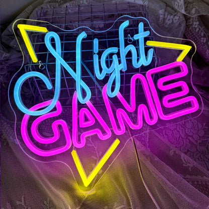 Game Night 5V Mini USB LED Neon Sign - Budget Friendly