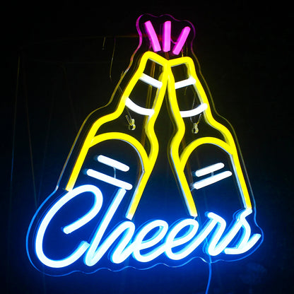 Bar Cheers 5V Mini USB LED Neon Sign - Budget Friendly