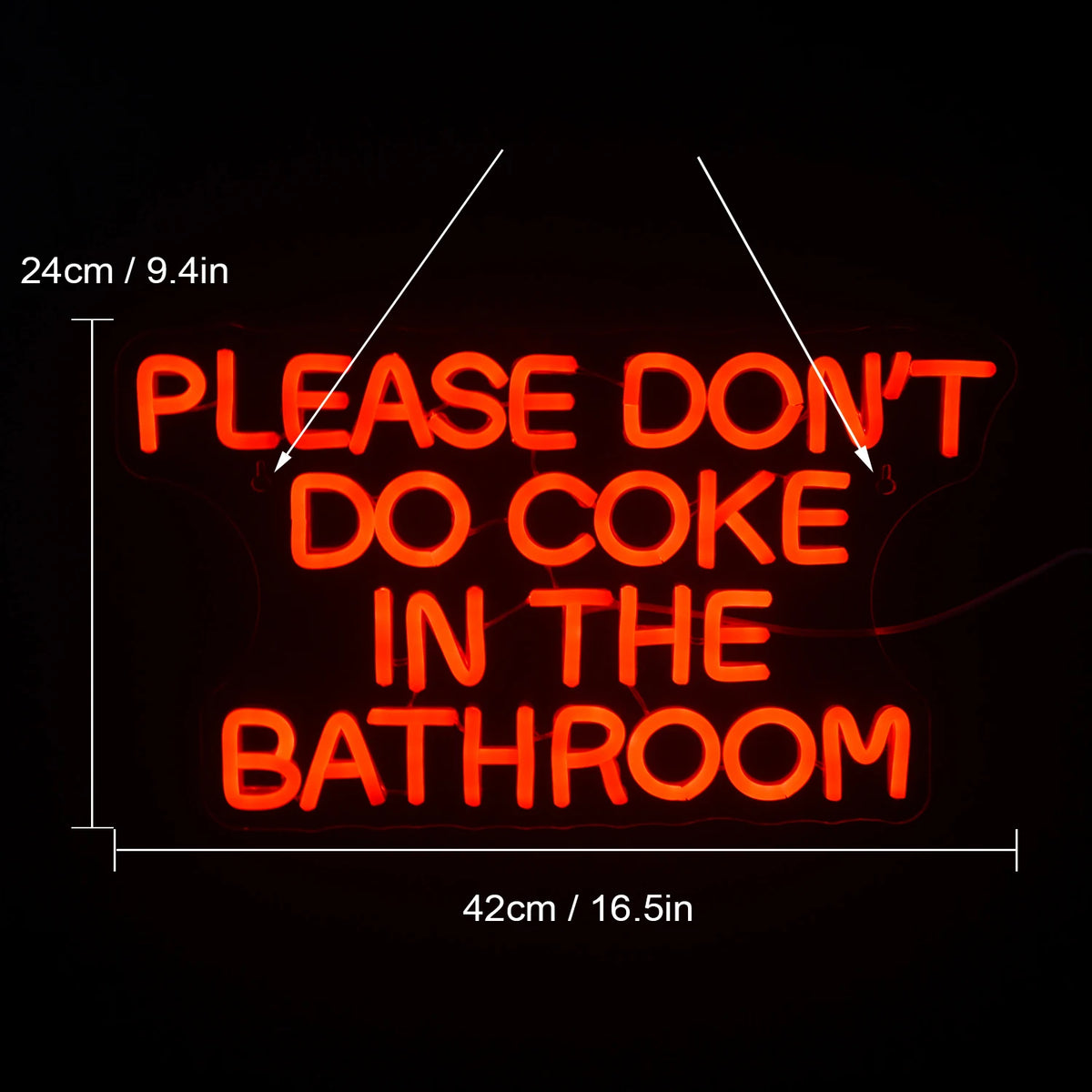 Please Don't Do Coke in the Bathroom – LED-neon felirat (5 V USB)