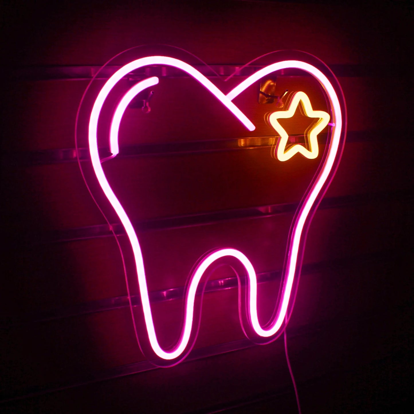 Pink Tooth 5V Mini USB LED Neon Sign - Budget Friendly