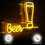 Beer – Kõrge õlleklaas – LED-neoonreklaam (5 V USB)