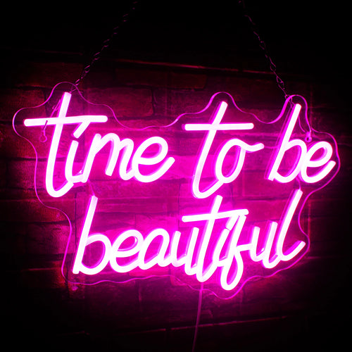 Time to be beautiful – LED neonska reklama (5 V USB)