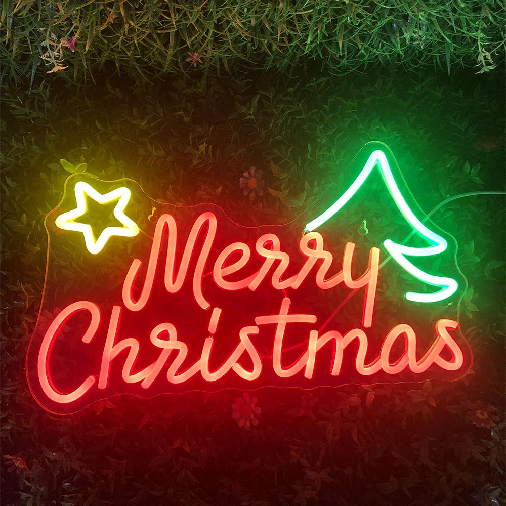 Merry Christmas 5V Mini USB LED Neon Sign - Budget Friendly