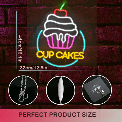 Cup Cake 5V Mini USB LED Neon Sign - Budget Friendly