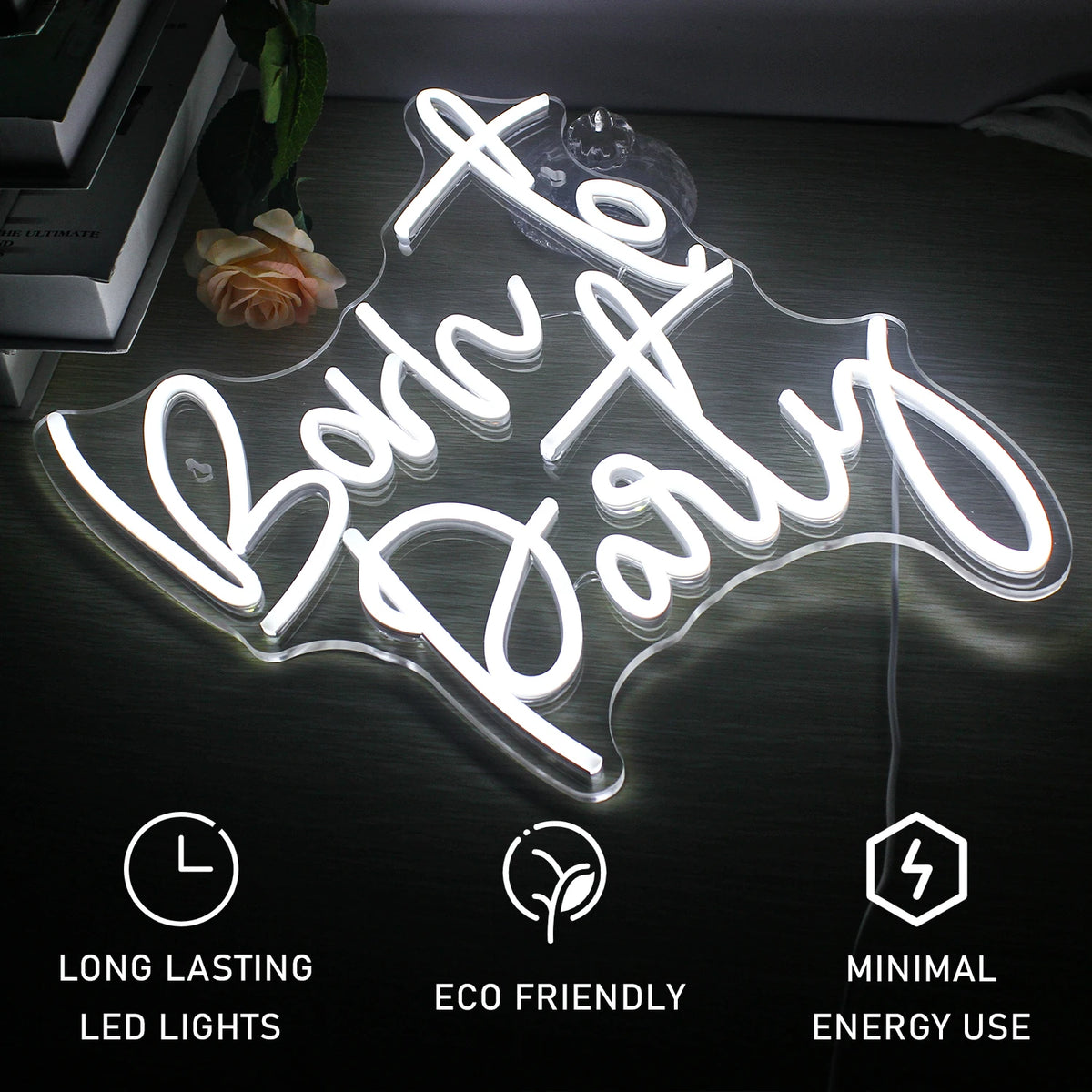 Born to Party – LED-neon felirat (5 V USB)