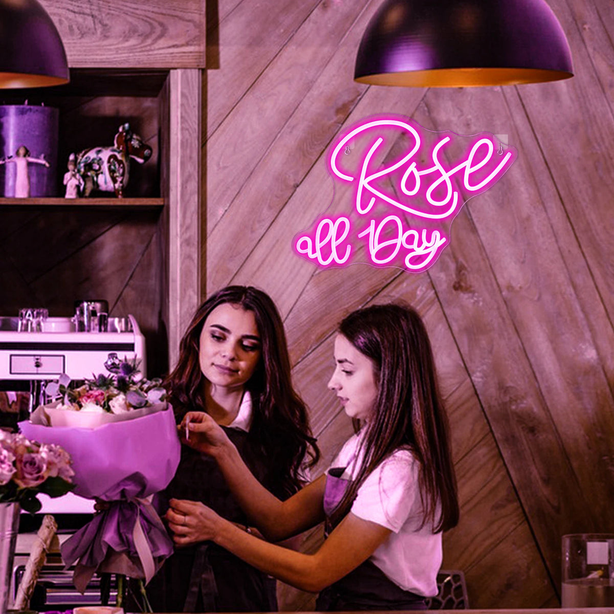 Rose all Day – LED-neonreclame (5 V USB)