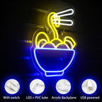 Японски нудли рамен – LED неонова табела (5 V USB)